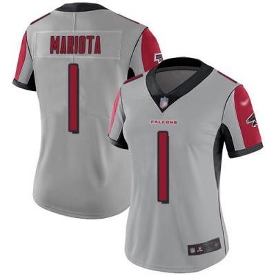 Nike Atlanta Falcons #1 Marcus Mariota Silver Stitched Women's NFL Limited Inverted Legend Jersey